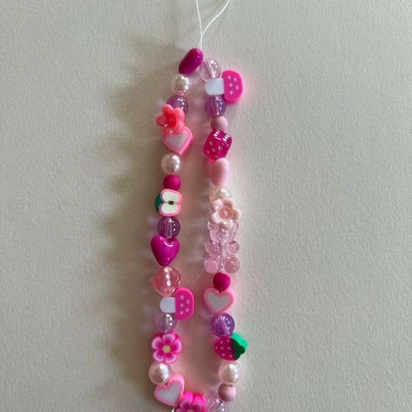 Handmade Accessories - 🌸🩷Pink Junk Drawer Beaded Phone Charm